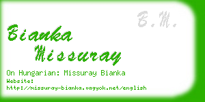 bianka missuray business card